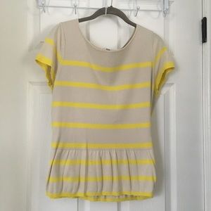 LOFT XL Peplum Lightweight Cap Sleeve Sweater